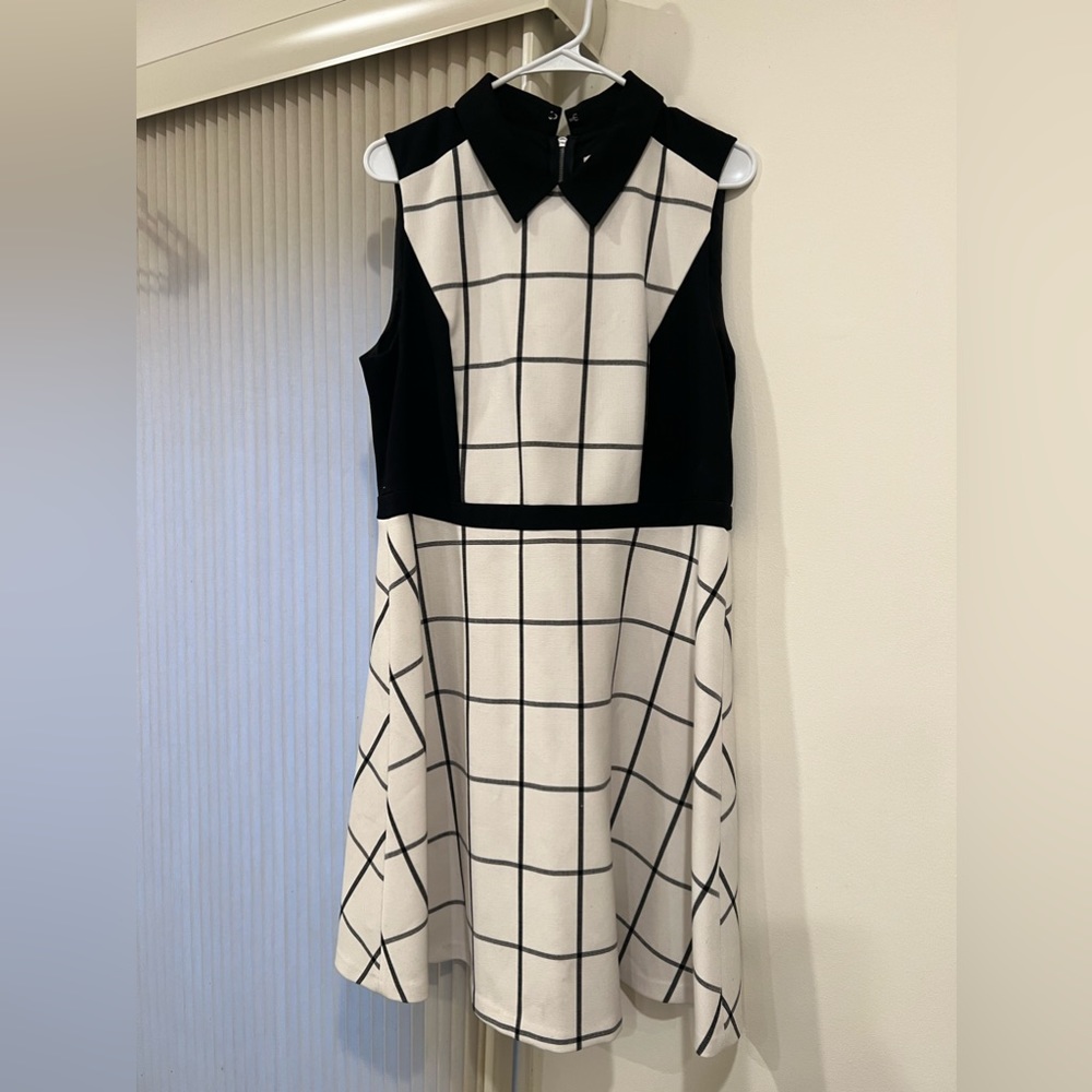 LOFT Windowpane Collared Dress